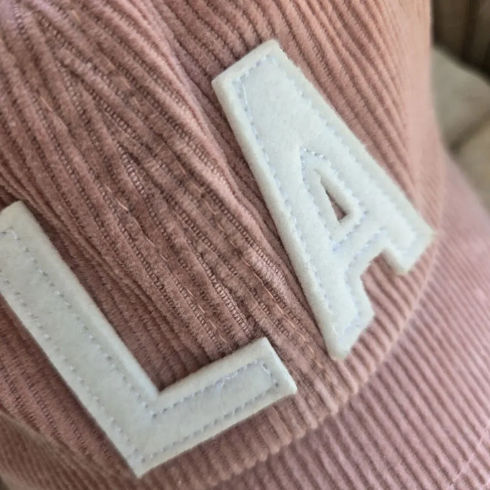 Los Angeles LA Hat Cap Strapback OS Pink American Needle Adjustable Corduroy